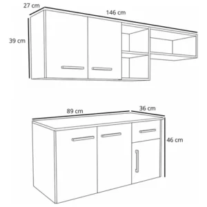 Armário De Cozinha Completo 5 Portas 1 Gaveta Com Nichos - Imagem 8