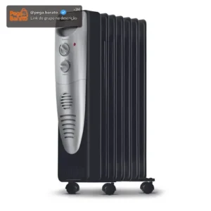 Aquecedor a Óleo Mondial Preto/Prata 1500W A-06 - Imagem 1