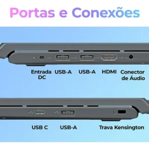 Notebook Positivo Vision C15M Intel® Celeron® N4500 Linux 8GB RAM 256GB eMMC 15.6" Full HD IPS – Minitela - Cinza - Imagem 6