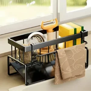 Pia Organizador Detergente Esponja Suporte Cozinha Em Metal - Imagem 3