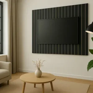 Painel Tv Ripado 3d 100% Mdf 58 Polegadas Fácil Instalação Cor Preto - Imagem 3