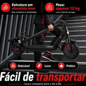 Patinete Elétrico Com Amortecedor E App Gps Bateria Dobrável - Imagem 5