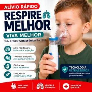 Inalador Nebulizador Portatil Aparelho Inalação Silencioso - Imagem 4