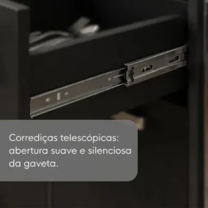 Cozinha Compacta Armário E Balcão Xangai Multimóveis Vm2840 Cor Preto/grafite - Imagem 4