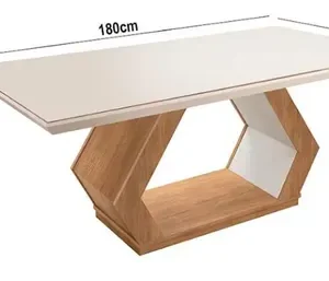 Mesa Alvorada 180 Tp Mdf Vidro Canto Reto 6 Cadeiras Rufato - Imagem 6