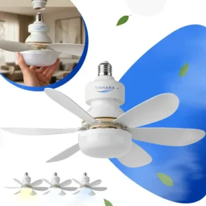 Ventilador De Teto 120w Controle Remoto Lâmpada E27 Luz Led Ajustável Bivolt Diâmetro 42 Cm 6 Pás 3 Velocidades Silêncioso Econômico Moderno Residencial Comercial Interno Externo Ventilação Ar Fresco - Imagem 8