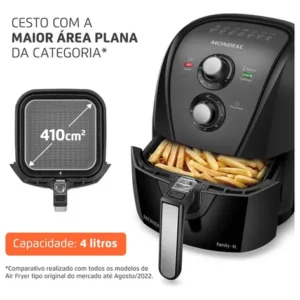 Fritadeira sem óleo air fryer 4L Mondial 1500W AFN-40-BFT - Imagem 3