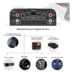 Amplificador Taramps TS 800x4 800W 4 Canais para Som Automotivo - Imagem 8