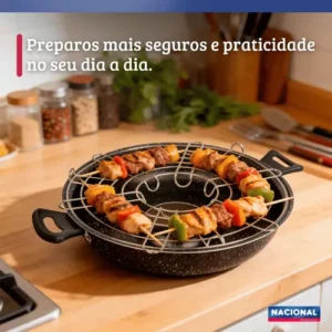 Churrasqueira De Fogão Antiaderente 25Cm Preto Nacional - Imagem 4