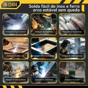 Maquinas de Solda Inversora 300a 3 Em1 Mig Tig Mma Bivolt 110/220v Portátil Profissional Com Display Digital +Acessórios - Imagem 10
