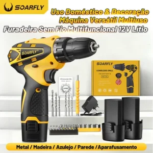 Parafusadeira E Furadeira Cor 2 Baterias Sem Fio 18v Soarfly - Imagem 3
