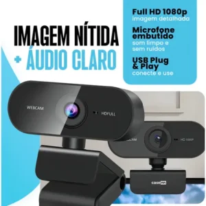 Webcam Full HD 1080p com Microfone e Rotação 360° para Videochamadas Acemic Audio - Imagem 2
