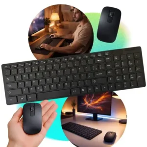 Kit Teclado E Mouse Wireless Sem Fio Preto 2.4GHz Slim Com Membrana De Silicone Silenciosa para Trabalho Estudos Home Office e Jogos - Imagem 10