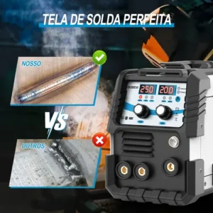 Máquina Solda 250a Sem Gás Com Acessórios 110v/220v Dobevi - Imagem 4
