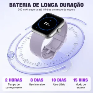 Relógio Inteligente Smartwatch Alexa Chamadas NOVANTE Masculino Feminino Esportivo Ip68 Bluetooth Notificações Instantâneas Tela Hd 1.83 300mAh 10Dias Monitor Cardíaco Spo2 Sono Ecg Pagamento Offline - Imagem 9
