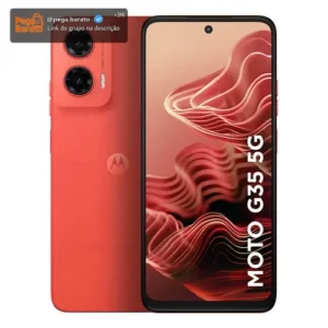 Smartphone Motorola Moto G35 5g - 256gb 12gb (4gb Ram+8gb Ram Boost) E Camera 50mp Com Ai Nfc Tela 6.7 Com Superbrilho - Coral - Vegan Leather - Imagem 1