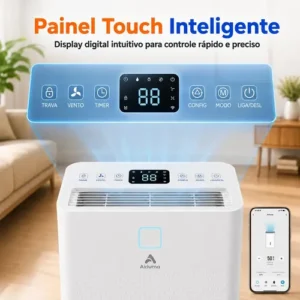 Desumidificador Compressor 8L/Dia, Silencioso, Antimofo, Área Até 120m², Controle Wi-Fi, Drenagem Contínua, Timer 24h, Display Digital, Filtro Removível, Para Quartos e Salas, Airluma - Imagem 10