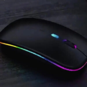 Mouse Sem Fio Recarregável Bluetooth Wireless Óptico Ergonômico Sem Fio Led Rgb Gamer Para Notebook Pc Tablet Smartphone Preto Nixzen - Imagem 2
