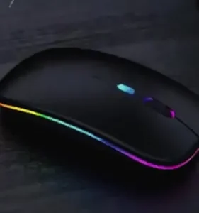 Mouse Sem Fio Recarregável Bluetooth Wireless Óptico Ergonômico Sem Fio Led Rgb Gamer Para Notebook Pc Tablet Smartphone Preto Nixzen - Imagem 2