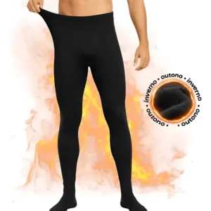 Calça Térmica Masculina Segunda Pele Meia Flanelada Felpuda - Imagem 1