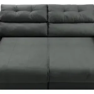 Sofá 3 Lugares Clean Retrátil Reclinável Cama Inbox - Cinza - Liso - Imagem 2