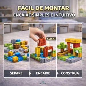 Kit 100 Blocos Magnéticos De Montar Construção Brinquedo - Imagem 7