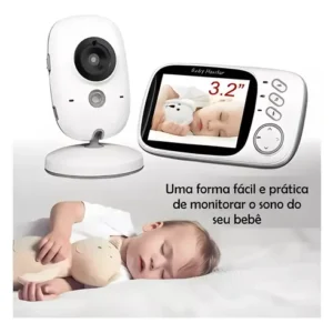 Baba Eletrônica Baby Monitor Vb603 Visão Noturna Dual Audio Cor Branco Estary Shop - Imagem 2