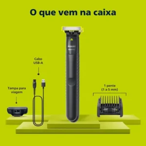 Barbeador e Aparador Elétrico Philips OneBlade com Pente 5 em 1, Sem Fio e À Prova D'Água - QP1425/10 - Imagem 9