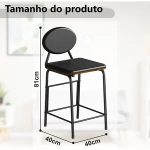 Kit 2 Cadeiras Cozinha Jantar Metal Com Estofada Sala Bar - Imagem 2