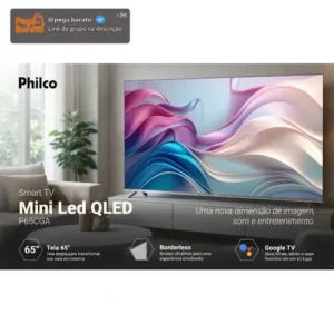 Smart Tv Philco 65 P65cga Qled Mini Led Quantum 4k Uhd Google Tv Wifi Bluetooth 110/220v - Imagem 1