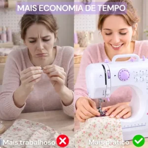 Máquina De Costura Reta ImportWay 12 Pontos Doméstica IWMC-505 Portátil Branco - Imagem 2