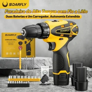 Parafusadeira E Furadeira Cor 2 Baterias Sem Fio 18v Soarfly - Imagem 5