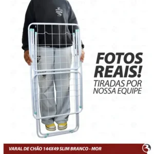 Varal De Chão Abas Slim Dobrável Retrátil Aço Reforçado Mor - Imagem 9