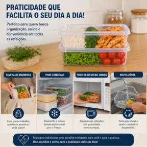 Kit 10 Potes 500ml Bpa Free Freezer Microondas Reutilizável - Imagem 4