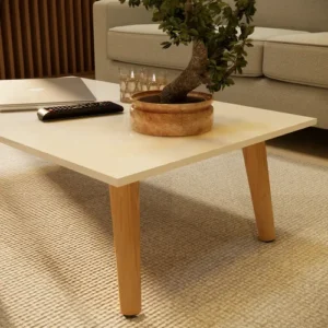 Mesa De Centro 80x42 Baixa Pé Palito Retangular Sala Retrô - Imagem 7
