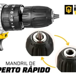 Furadeira Parafusadeira De Impacto 2 Baterias 21v + 46 Peças - Imagem 6