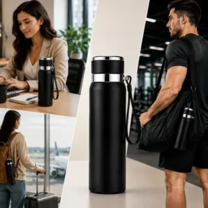 Garrafa Térmica 800ml Água Squeeze Inox Academia Com Alça - Imagem 9