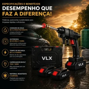 Lavadora Alta Pressão Portátil Recarregável Sem Fio Bivolt - Imagem 6