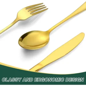 Kit 24 Faqueiro Dourado Talheres Luxo Premium Com Maleta - Imagem 5