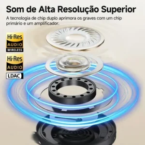 Headset QCY H3 Pro ANC 50dB Bluetooth 5.4 Multiponto 55h Cor Preto - Imagem 5