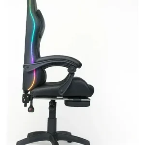 Cadeira gamer e escritório x-ray fit com led rgb ergonômica cor preta material do estofamento couro sintético - Imagem 7
