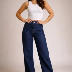 Calça Jeans Wide Leg Feminina Cintura Alta Sem Lycra Stillge - Imagem 2