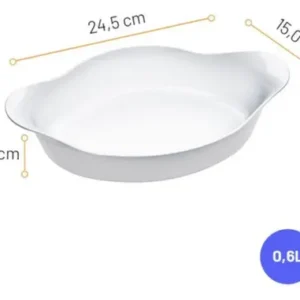 Marinex Conjunto de Assadeiras Oval Opaline 3 Peças Branco - Imagem 5