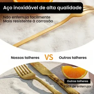 Kit Talheres 30 Peças Jogo De Talheres Inoxidável Faqueiro - Imagem 9