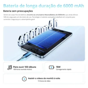 Celular Smartphone Realme Note 80s 128gb 4gb Ram Dual Sim Bateria 6000mah Ultrafino 7,94 Mm Resistência À Poeira E Água Ip54 - Imagem 5