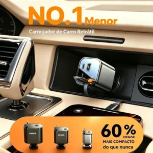 Carregador Turbo De Carro Retratil 4 Em 1 Com 2 Cabos Type-c - Imagem 8
