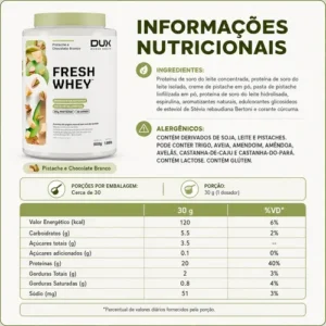 Whey Protein Fresh Whey Dux 900g Pistache Chocolate Branco - Imagem 5