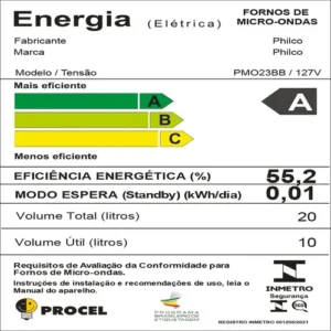 Micro-ondas Philco 20L Branco Pintura Limpa Fácil PMO23B - Imagem 12