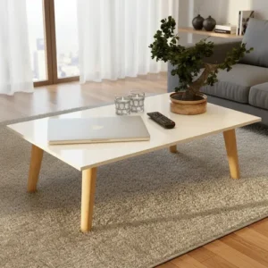 Mesa De Centro 80x42 Baixa Pé Palito Retangular Sala Retrô - Imagem 6