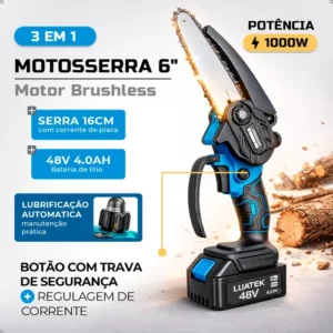 Kit Motoserra Tesoura Eletrica De Poda + Extensor 2 Metros - Imagem 3